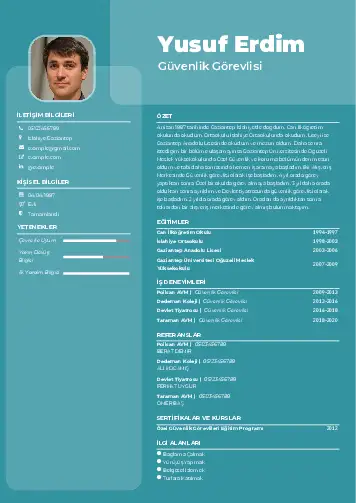 Güvenlik Görevlisi CV Örnekleri cv indir